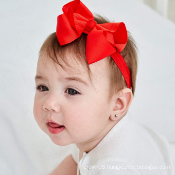UNIQ Baby Girls Grosgrain Ribbon Hair Bows Headbands Elastic Hair Band Hair Accessories for Infants Newborn